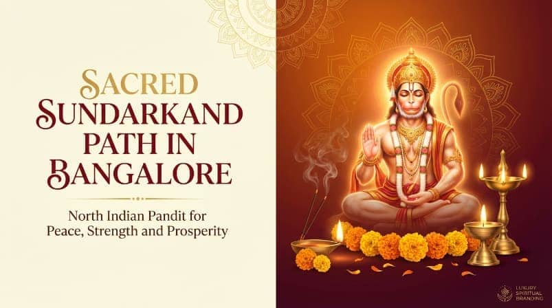 Hanuman altar for Sundarkand Path with Hindi pandit in Bangalore